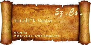 Szilák Csaba névjegykártya